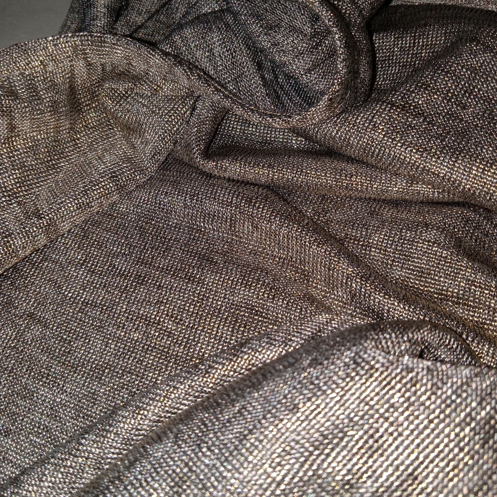 Worthington Stretch Silver & Gold Metallic Sleeveless Top Large - Picture 5 of 10